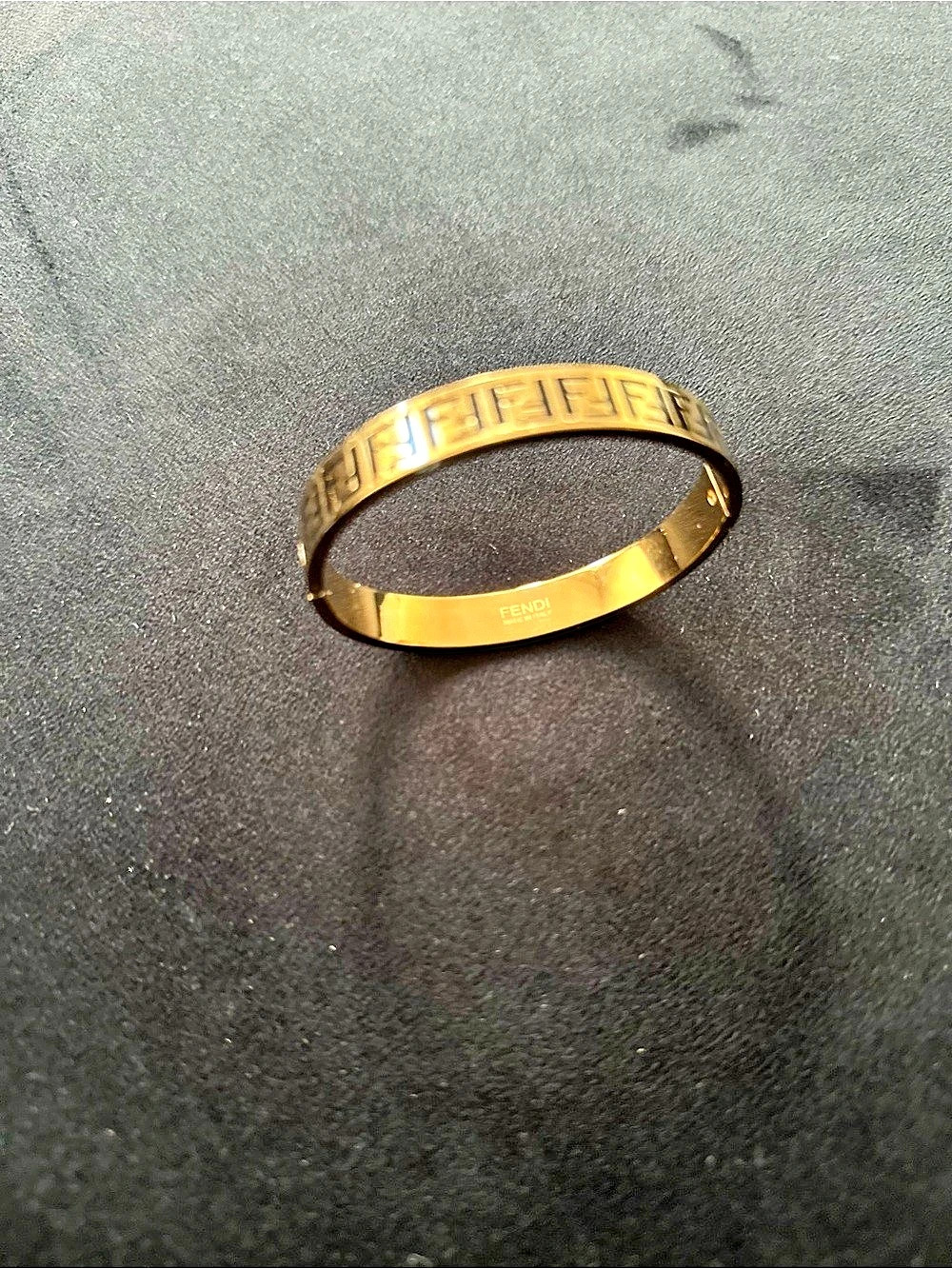Fendi Forever Fendi Hinged Bangle Bracelet Gold